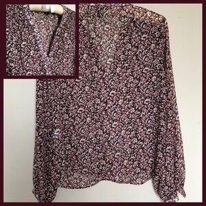 SALE ☘️ BANANA REPUBLIC Sheer Smocked V-Neck Tunic Top